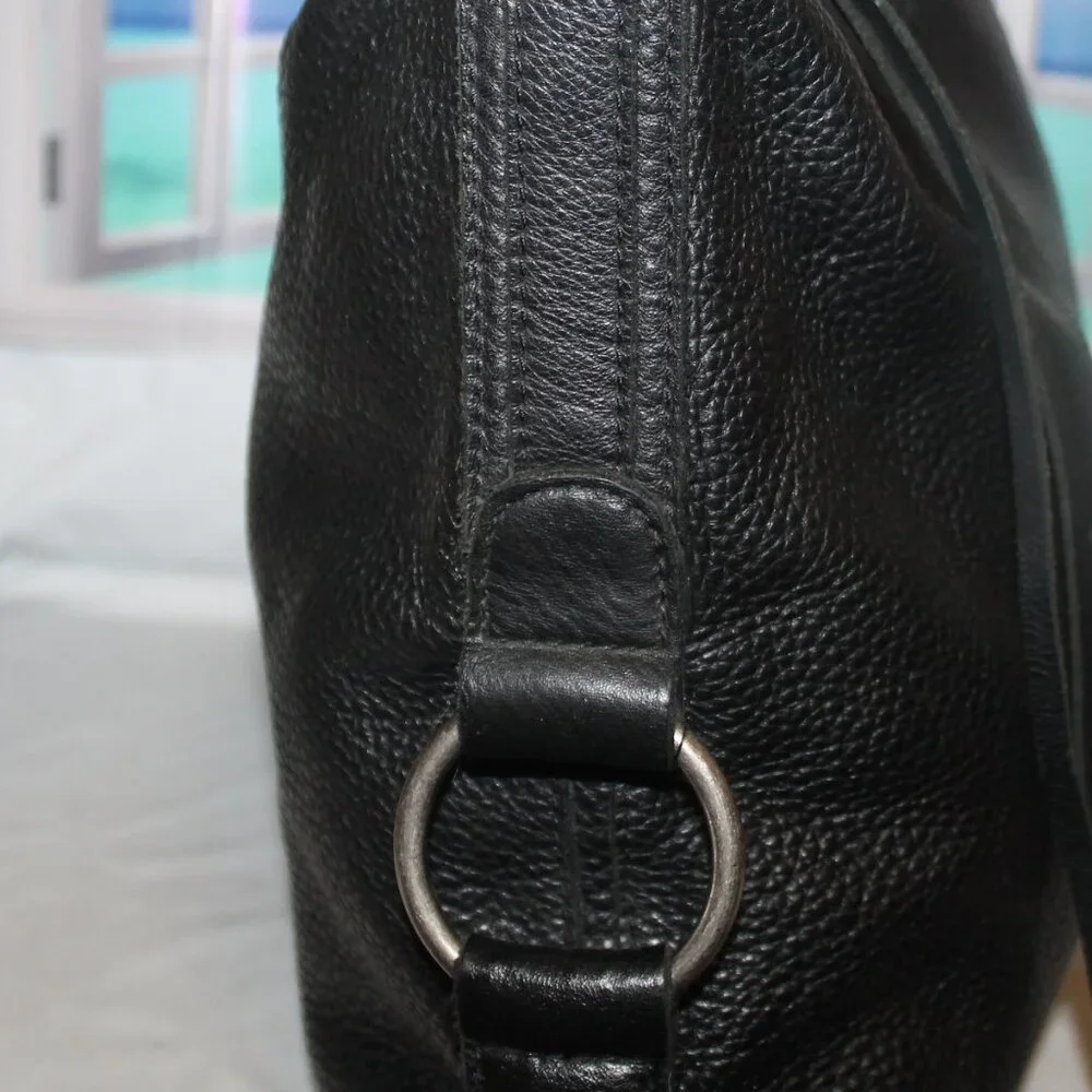 $260 Large Y2K Banana Republic  Leather O Ring Tassel Hobo Shoulder Bag Purse - Picture 4 of 10